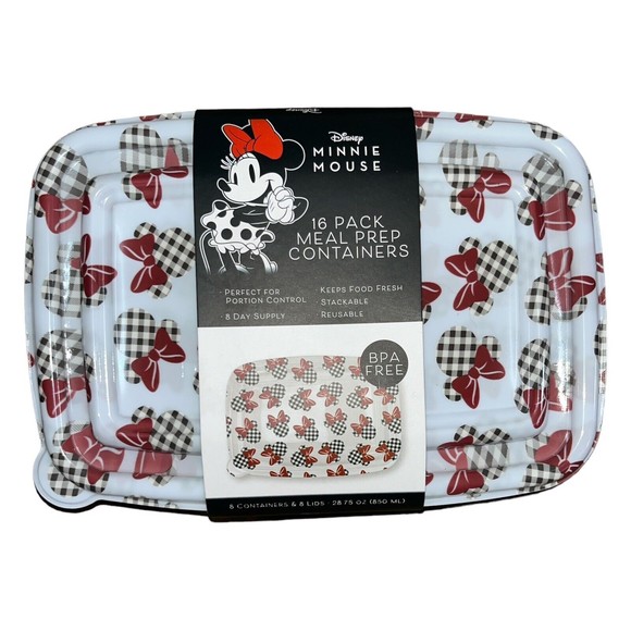 Disney Dining Disney Minnie Mouse Food Storage Containers Set Of 8 With Lids New Poshmark
